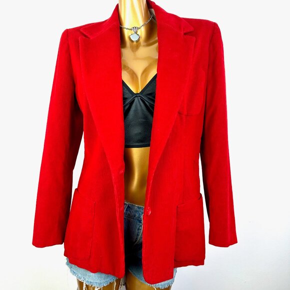 Vintage 70s red jacket blazer - Picture 1 of 9